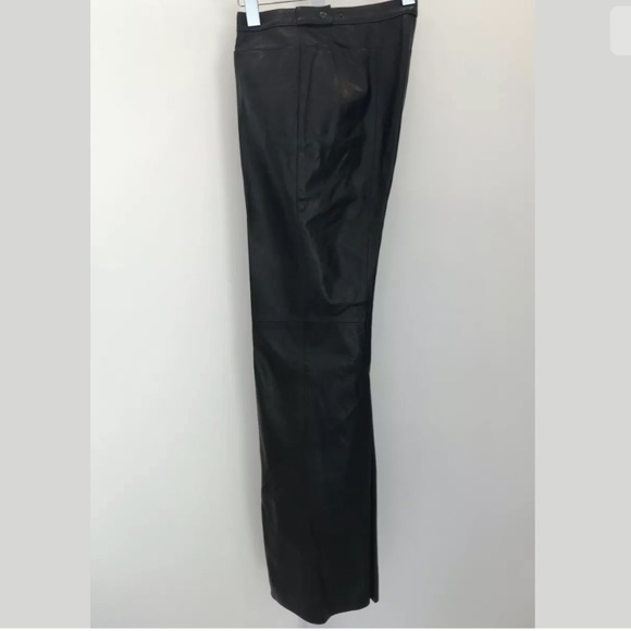 NEIL BARRETT BLACK LEATHER BOOTCUT PANTS SIZE SMALL - Picture 5 of 12
